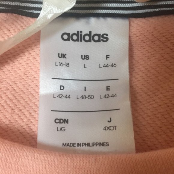 Adidas Climalite Peach Triple Striped Pullover Sweatshirt Sz L - Picture 6 of 11